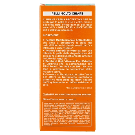 Clinians Bellezza Solare Crema Viso Protettiva SPF30 Anti Age Antipollution 75 mL